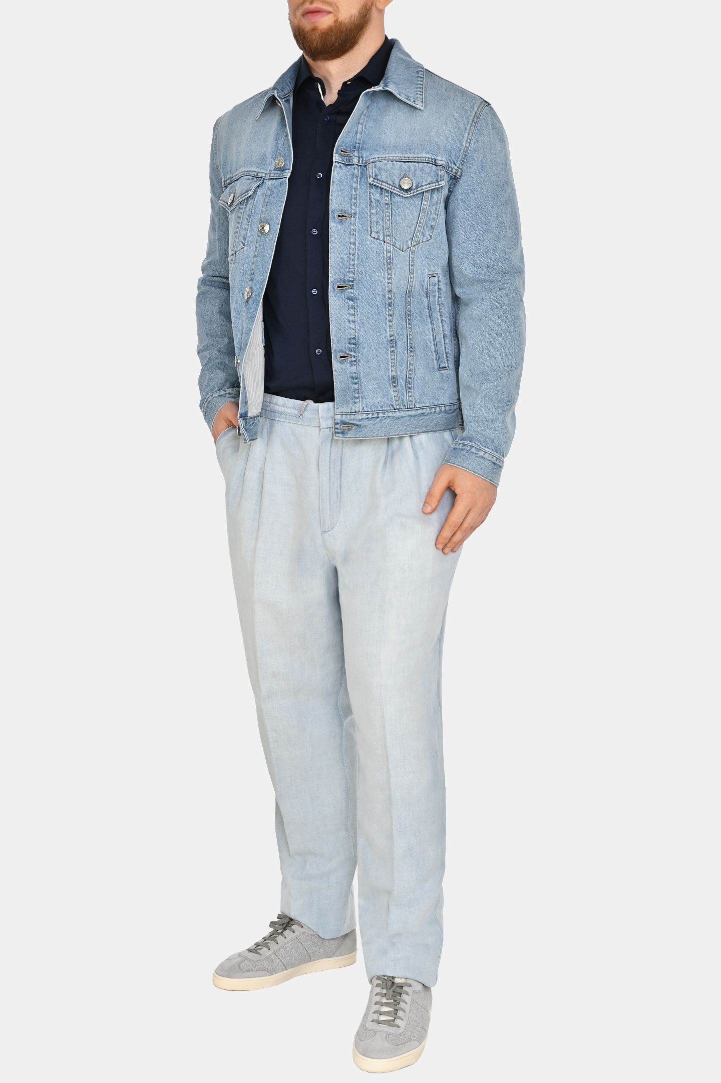 Рубашка BRUNELLO  CUCINELLI MD8216686, цвет: Темно-синий, Мужской