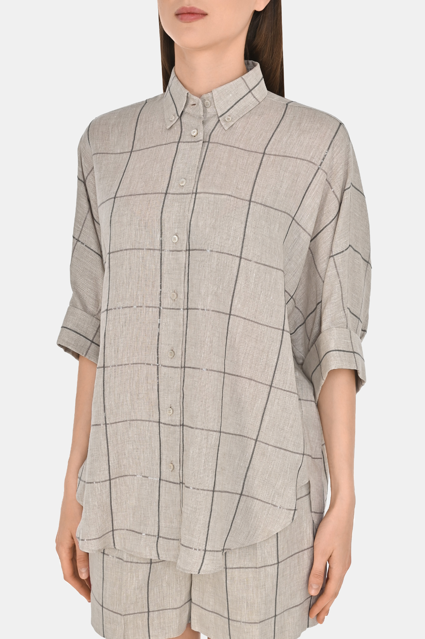 Рубашка BRUNELLO  CUCINELLI MM633RH716, цвет: Бежевый, Женский