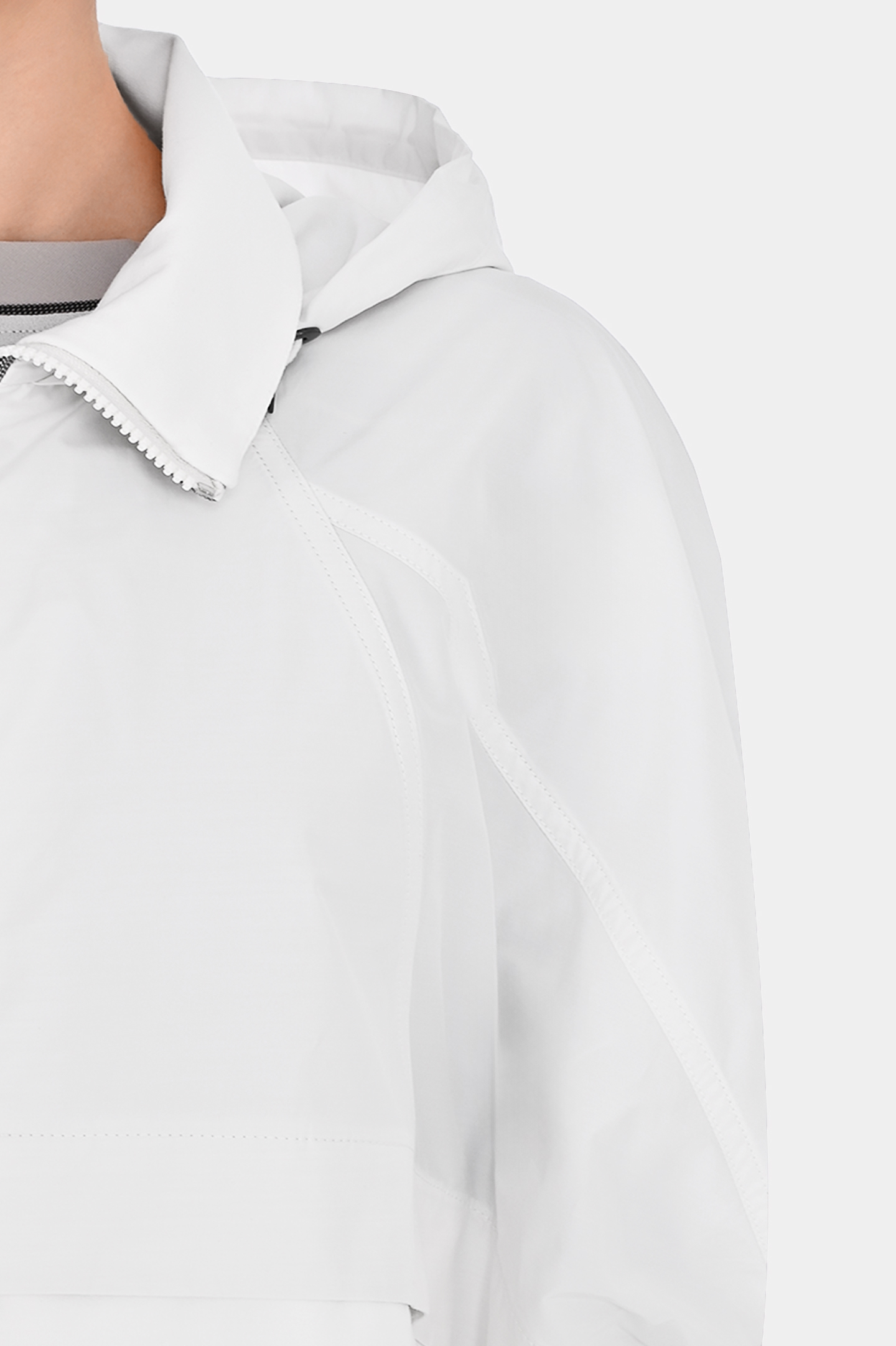 Спортивная куртка из полиэстера с капюшоном BRUNELLO  CUCINELLI MB574EP406, цвет: Белый, Женский