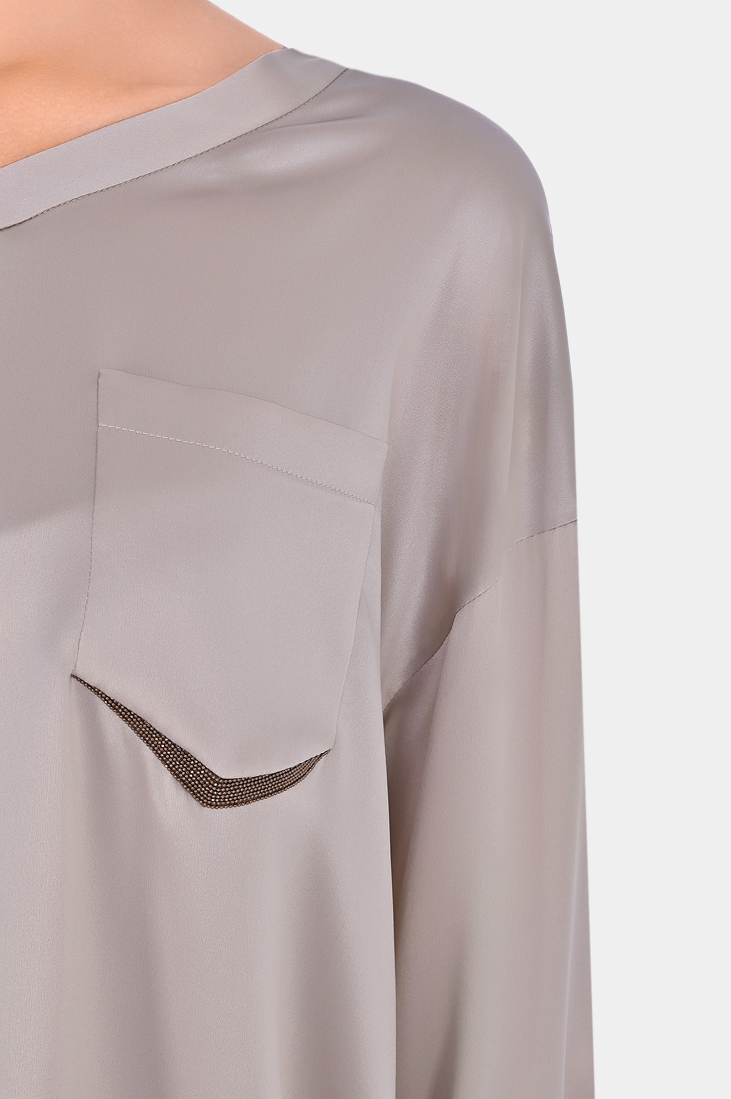 Блуза BRUNELLO  CUCINELLI MPC59BD422, цвет: Светло-бежевый, Женский