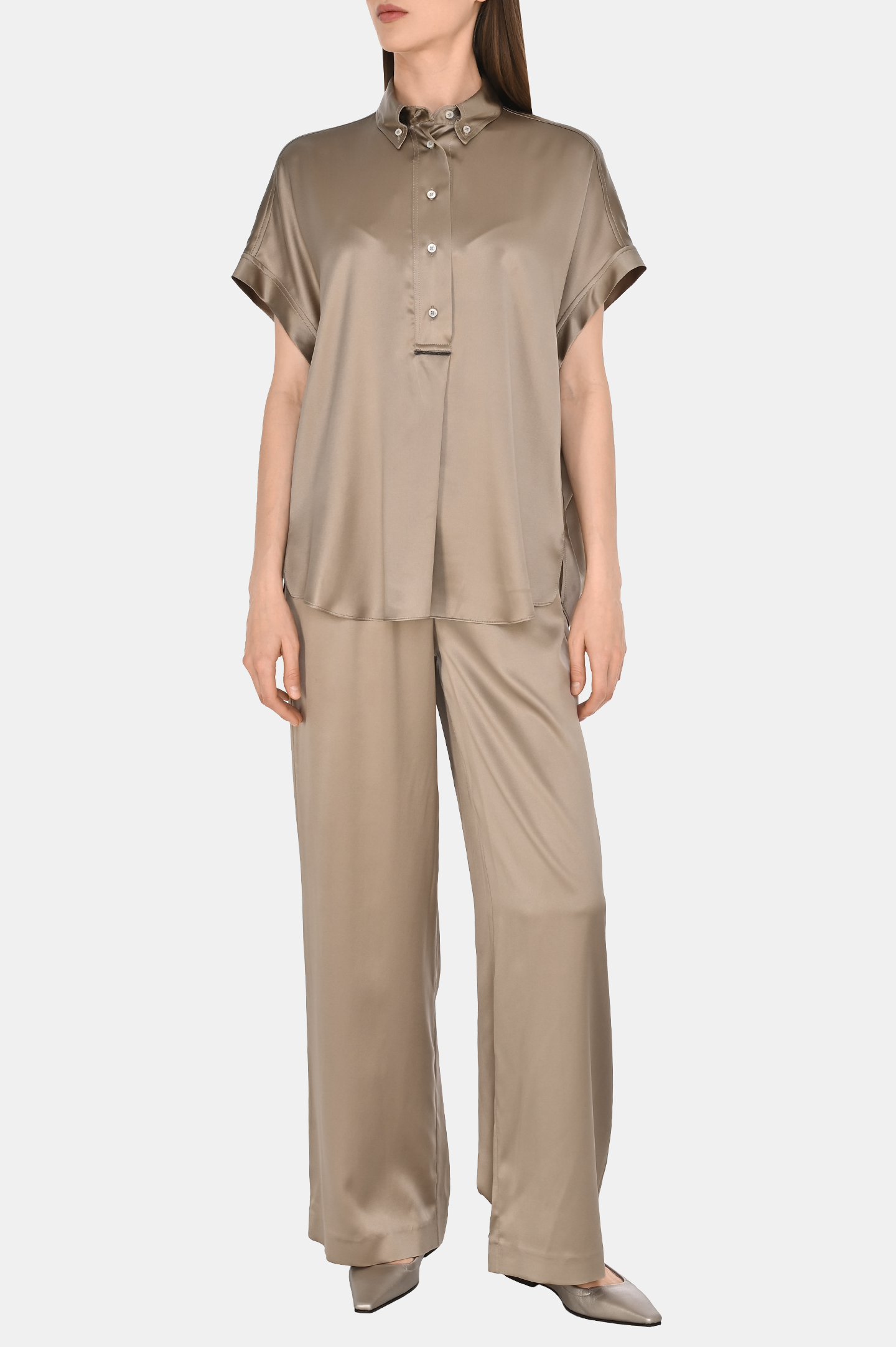 Брюки BRUNELLO  CUCINELLI M0C59P8942, цвет: Бежевый, Женский