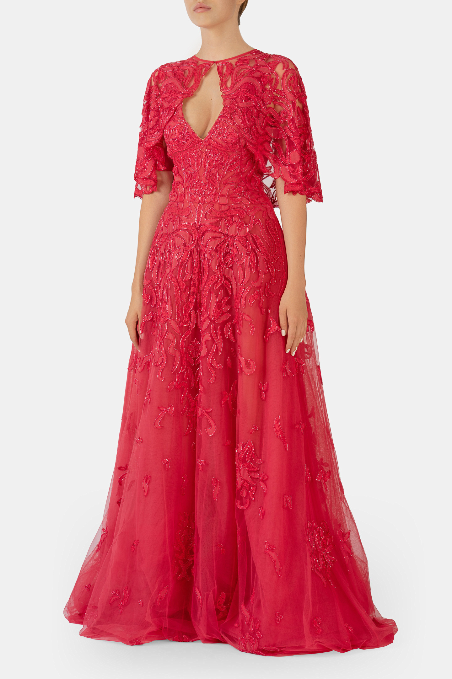 Платье ZUHAIR MURAD 009 TETE001 181760, цвет: Коралловый, Женский