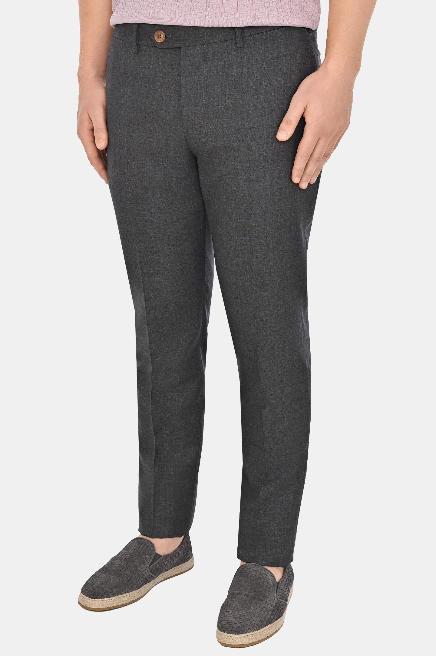 Классические шерстяные брюки BRUNELLO  CUCINELLI MB407I1770, цвет: Темно-серый, Мужской