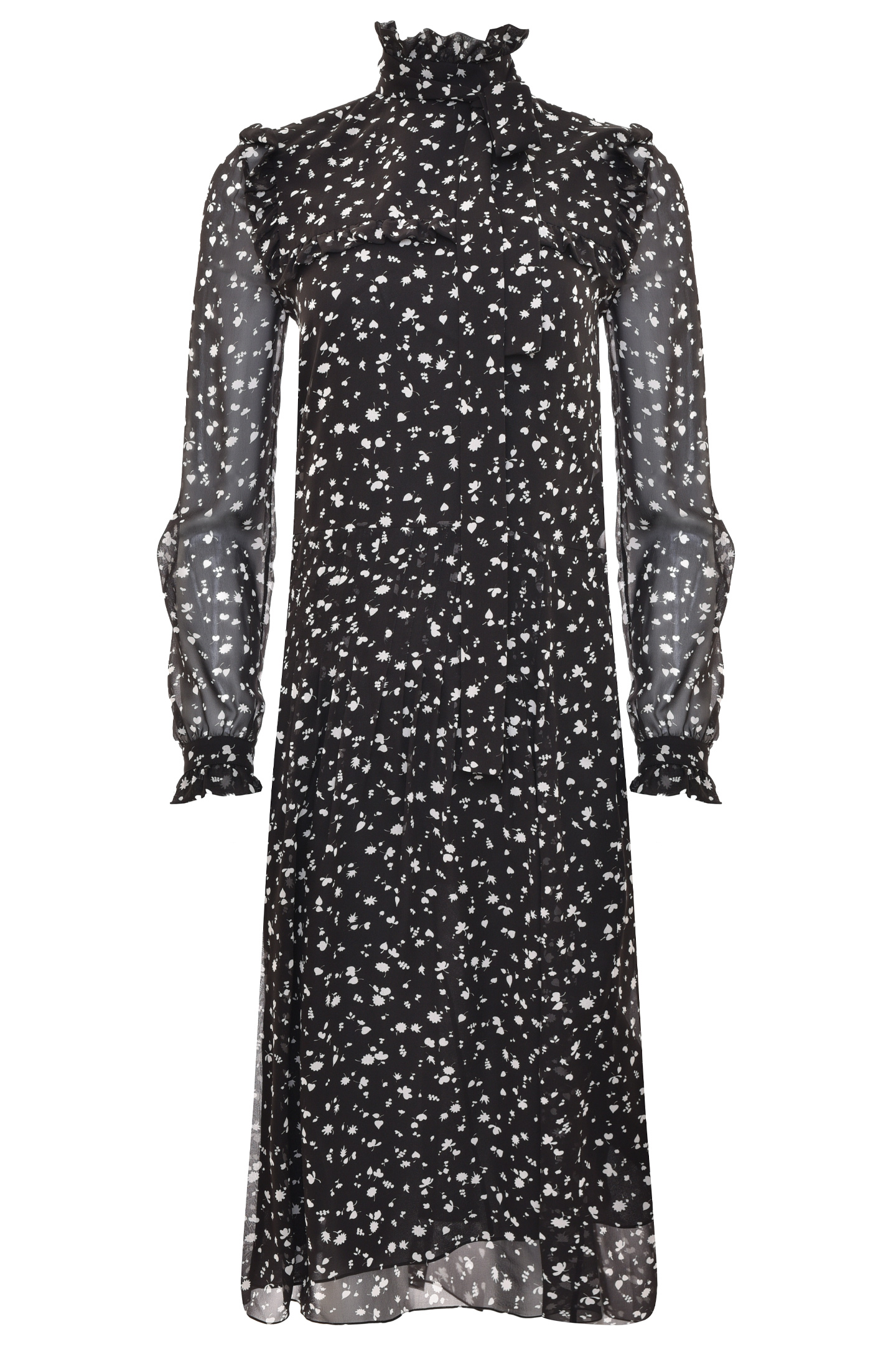 Платье SAINT LAURENT 660924 Y5D30, цвет: Черно-белый, Женский
