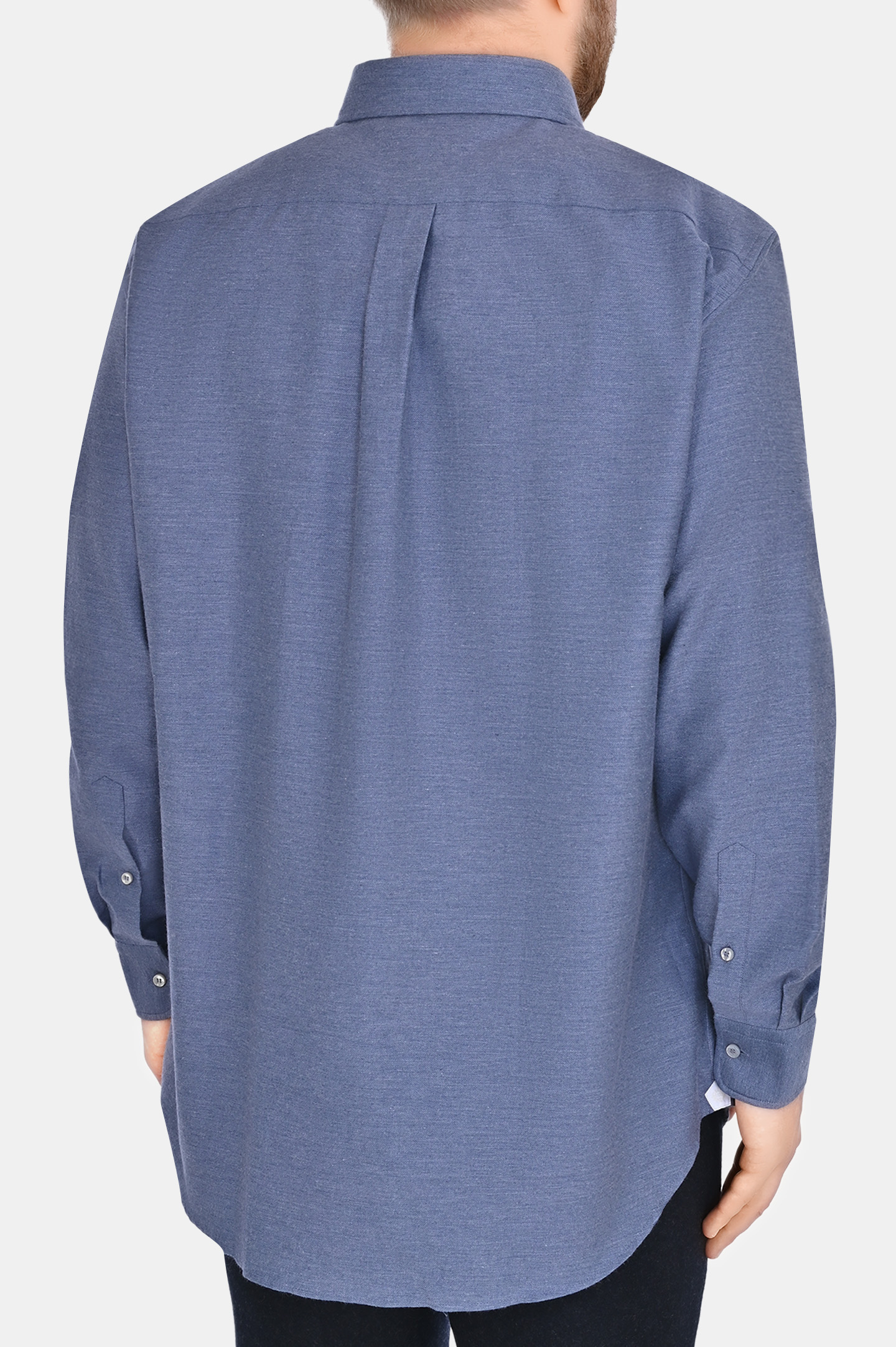 Рубашка из хлопка и кашемира LORO PIANA FAO0362 , цвет: Голубой, Мужской