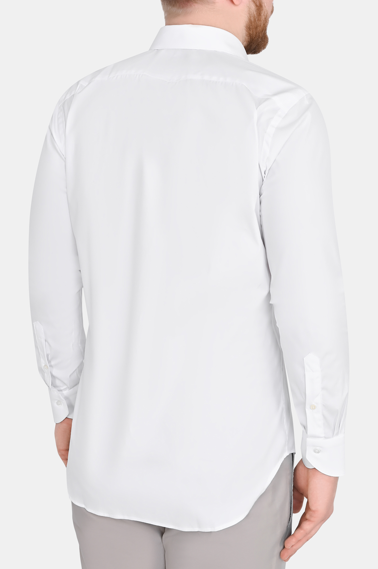 Рубашка из смеси хлопка, полиамида и эластана CANALI GA01222 7C3, цвет: Белый, Мужской