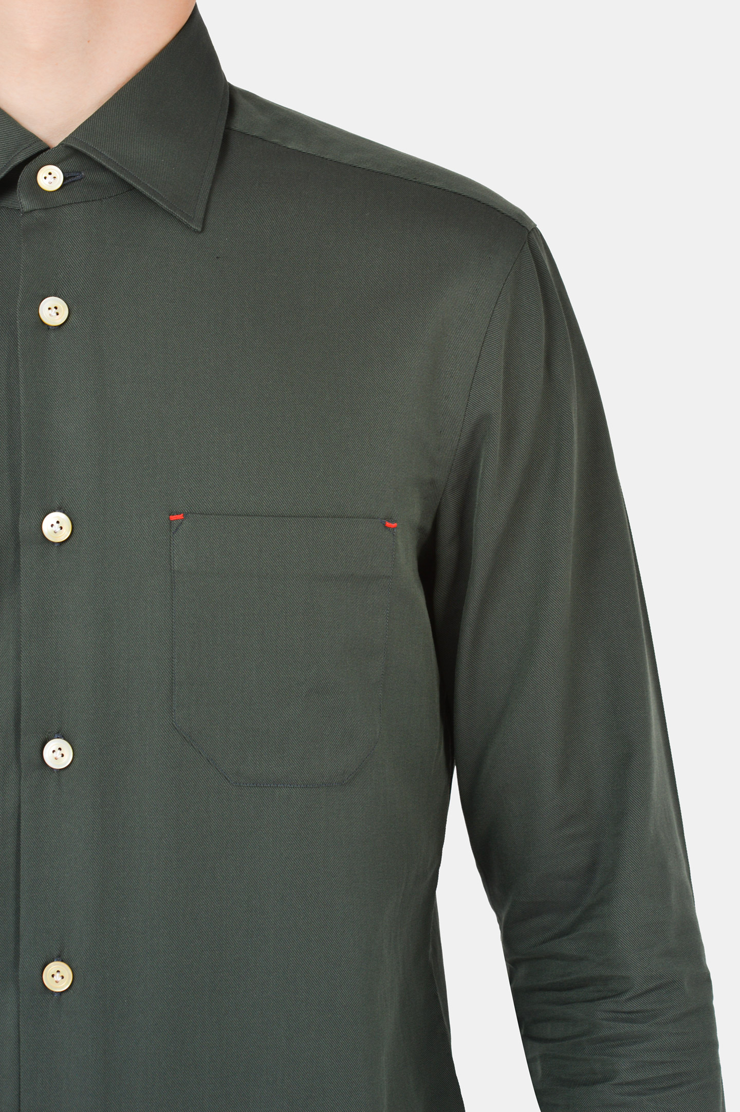 Рубашка KITON UMCNERH074090, цвет: Зеленый, Мужской