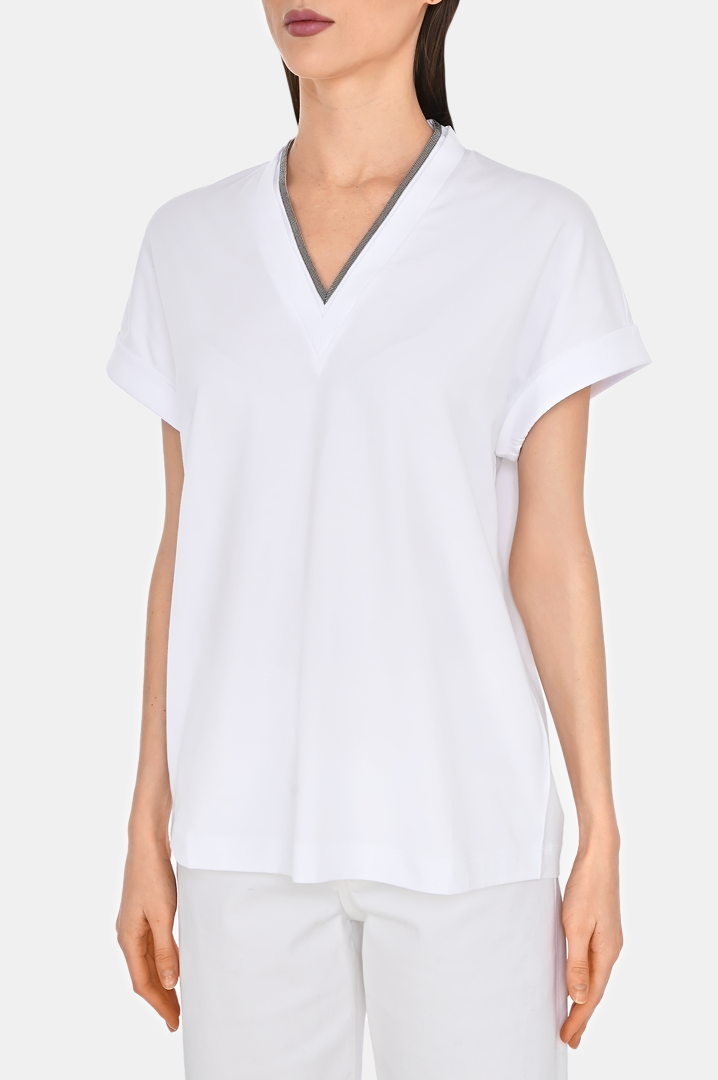 Футболка BRUNELLO  CUCINELLI M0T18BD222, цвет: Белый, Женский