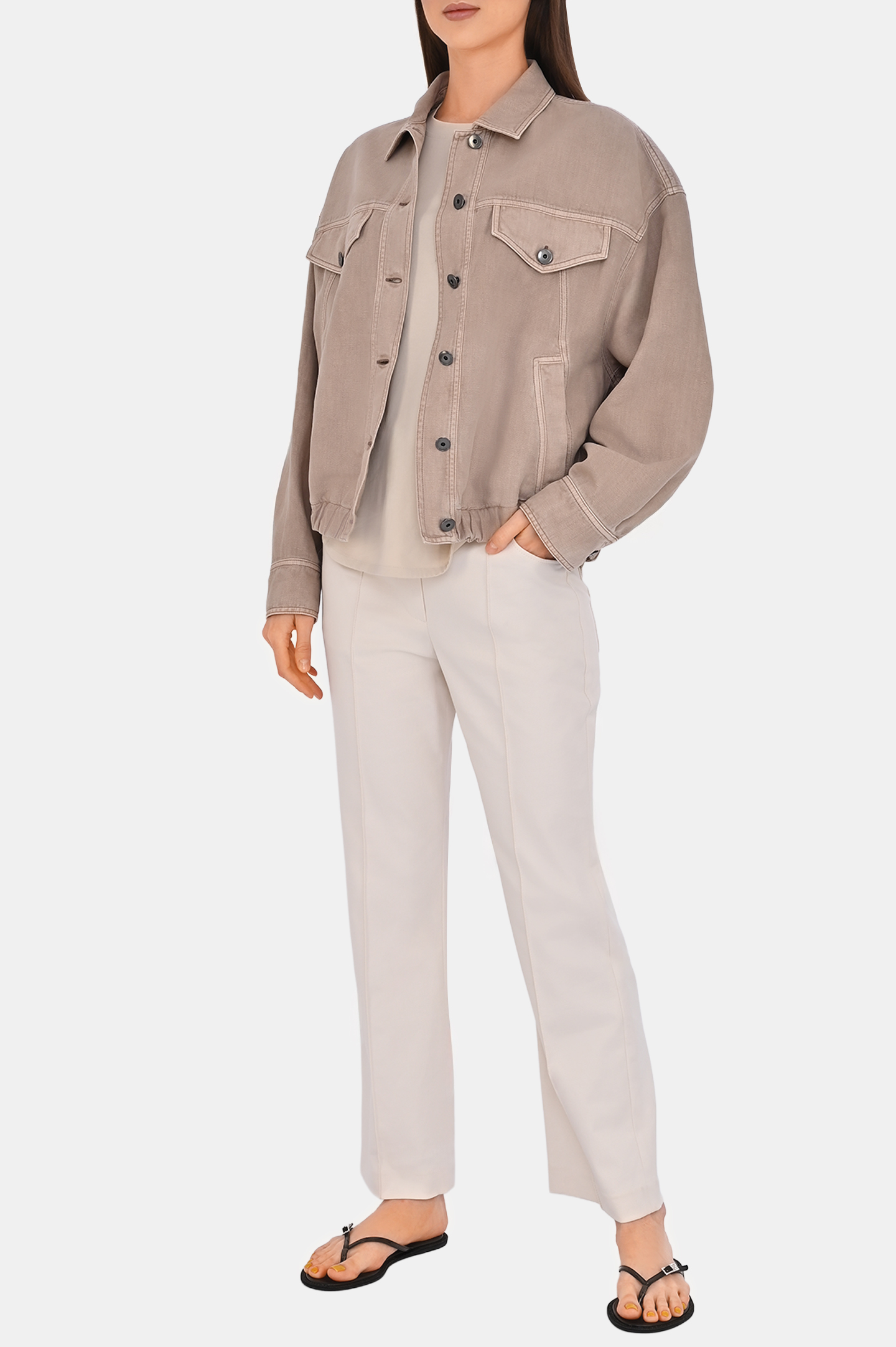 Куртка BRUNELLO  CUCINELLI ML996FX716, цвет: Бежевый, Женский