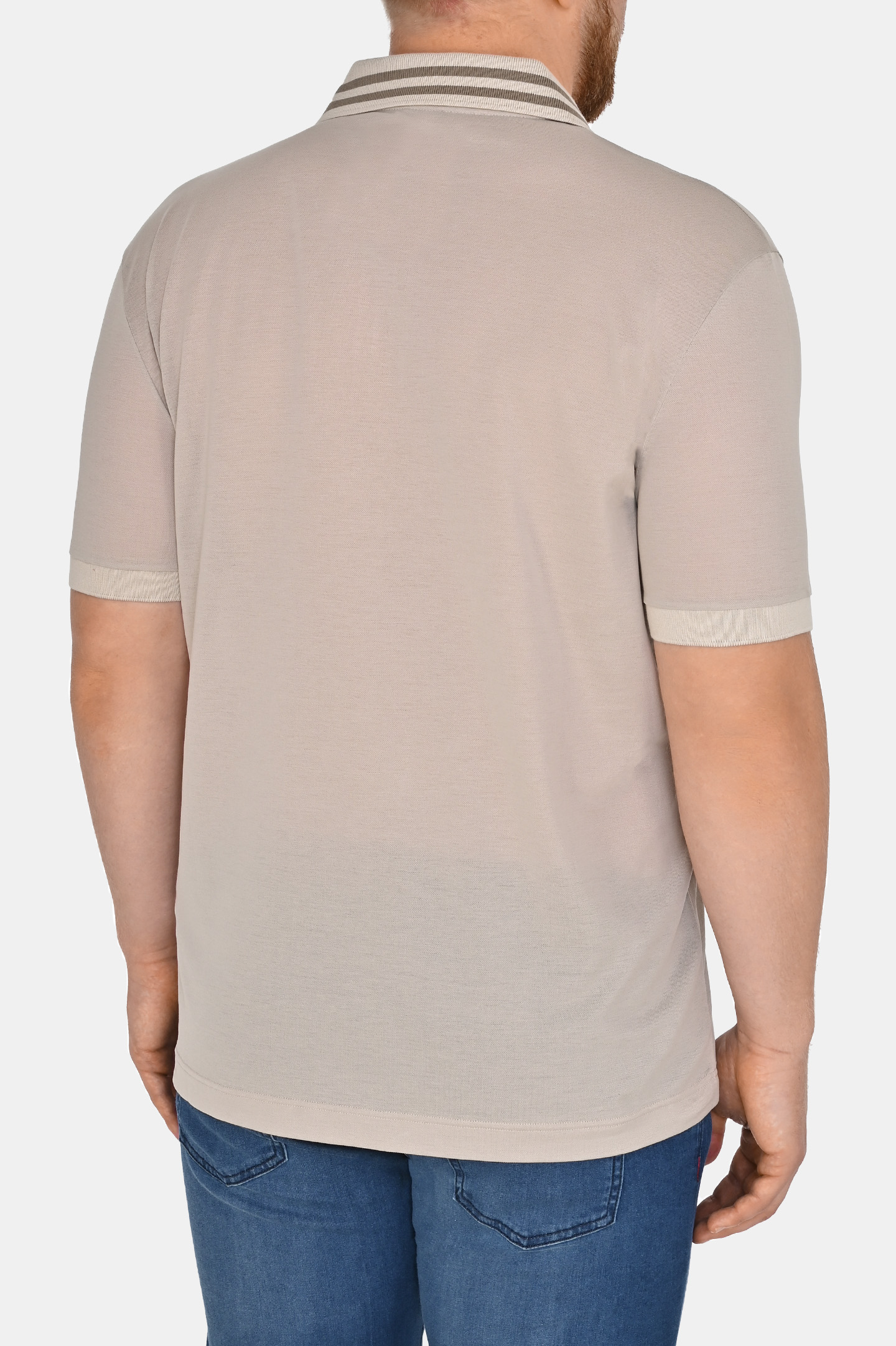Поло KITON UMK06380, цвет: Бежевый, Мужской