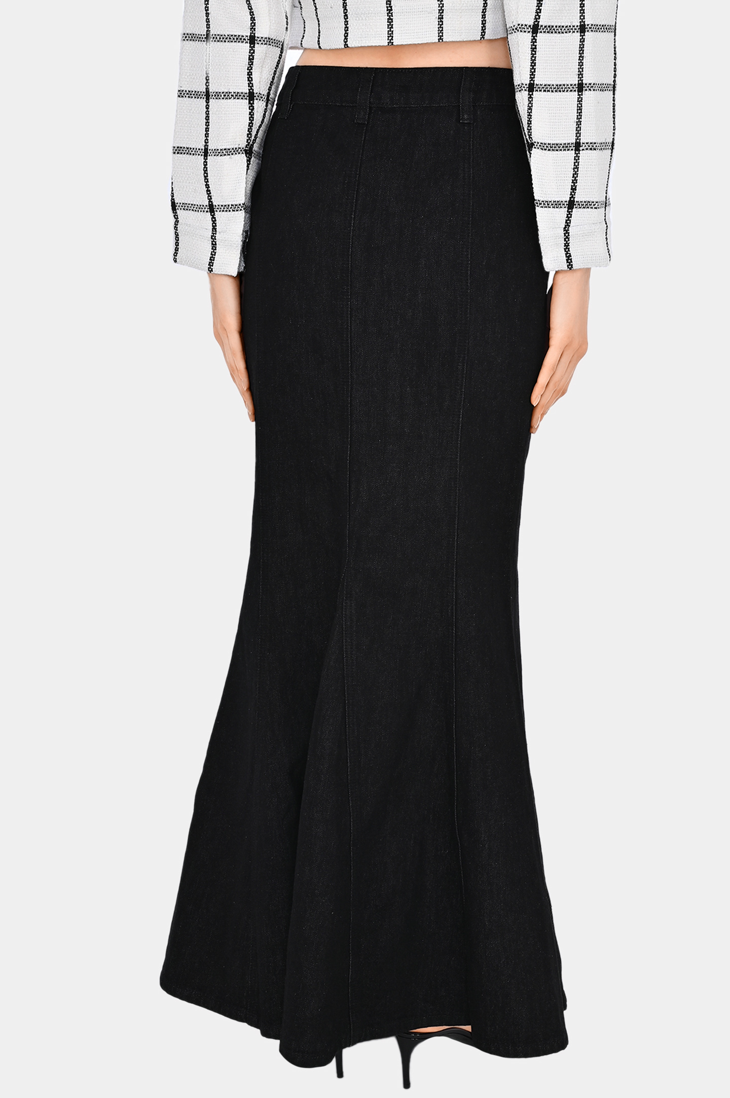 Джинсовая юбка с карманами SELF PORTRAIT RS24815XSKB, цвет: Черный, Женский