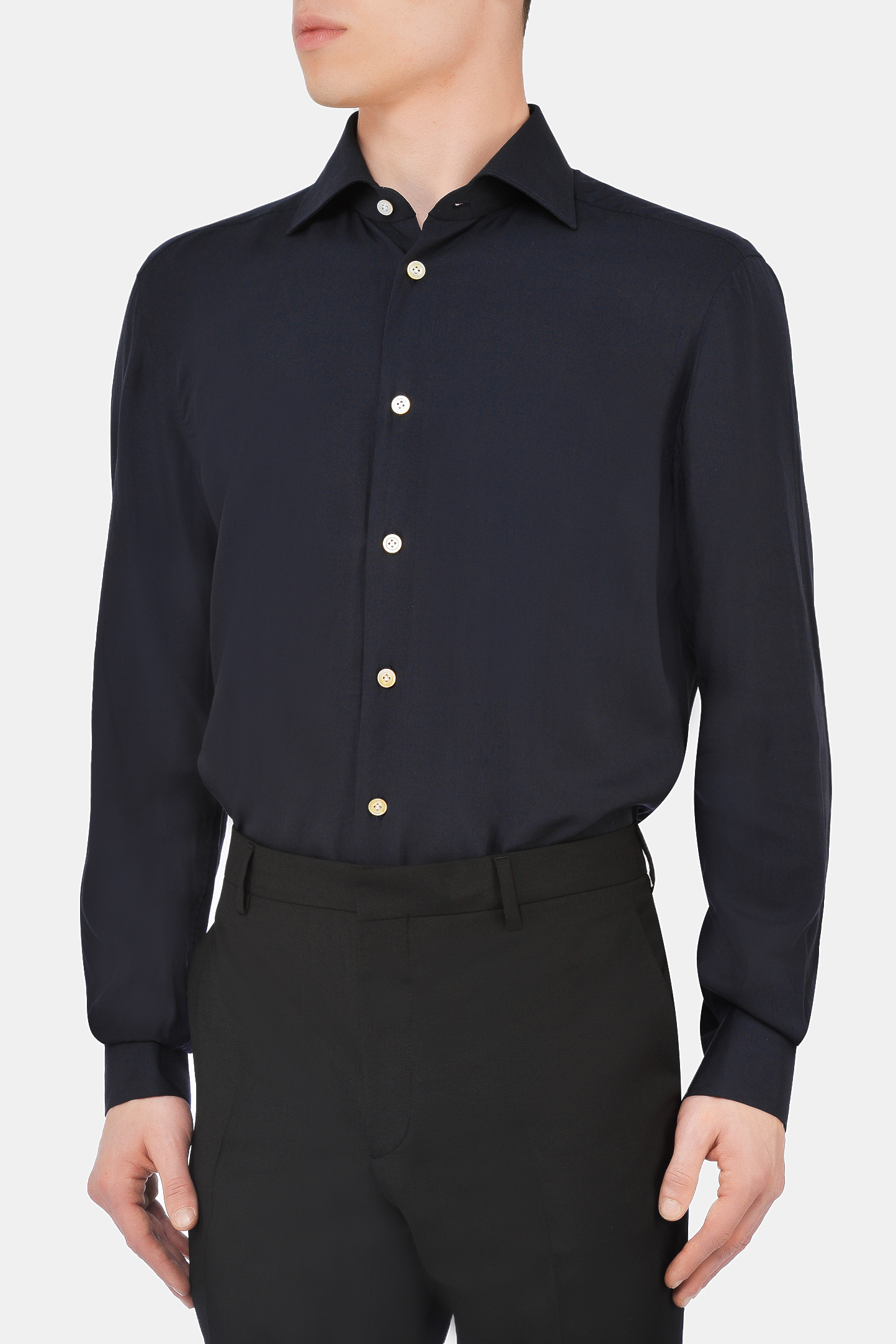 Рубашка KITON UCCH076140, цвет: Синий, Мужской