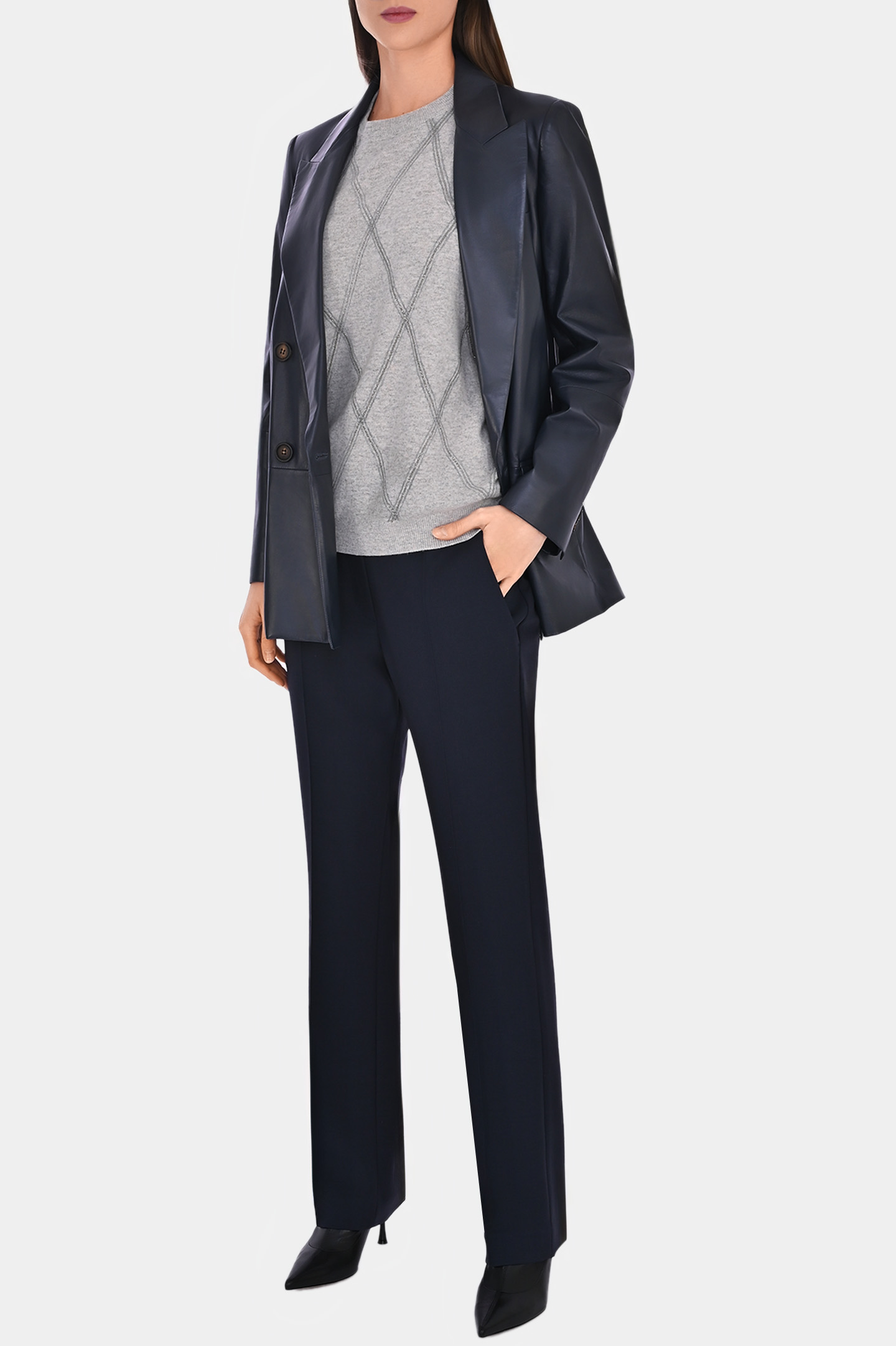 Брюки BRUNELLO  CUCINELLI MP097P8356, цвет: Темно-синий, Женский
